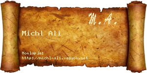 Michl Ali névjegykártya